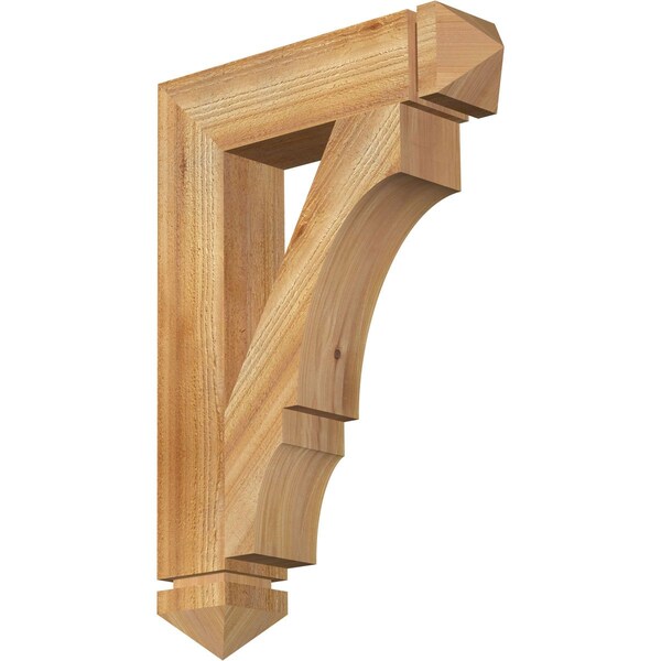Ekena Millwork Balboa Arts & Crafts Rough Sawn Bracket, Western Red Cedar, 4"W x 18"D x 26"H BKT04X18X26BOA03RWR - main